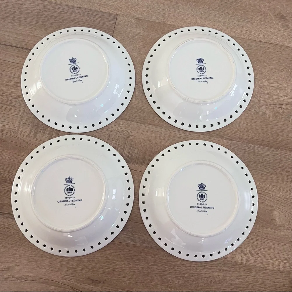 B&G Bing & Grondahl‎ Harald Wiberg Copenhagen Christmas Pasta Plates Bowls 4 PCs
